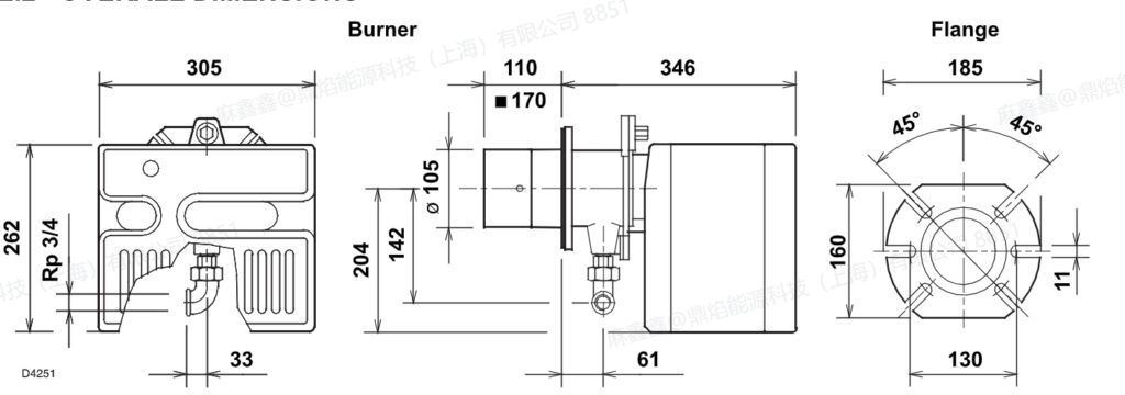 bielio fs10,one stage burner,116kw