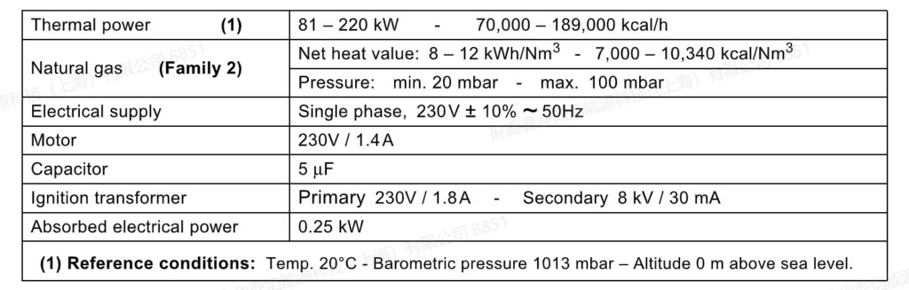 bielio fs20,one stage burner,232kw